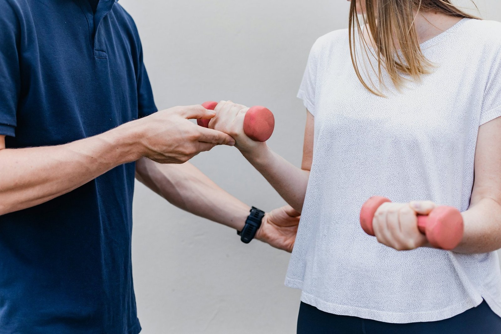 Guided rehabilitation exercise with a physiotherapist