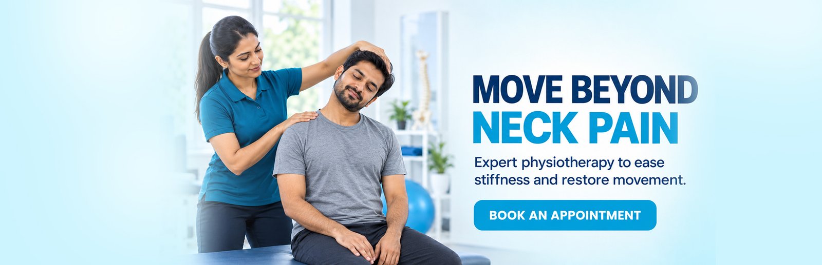 Guided rehabilitation exercise with a physiotherapist